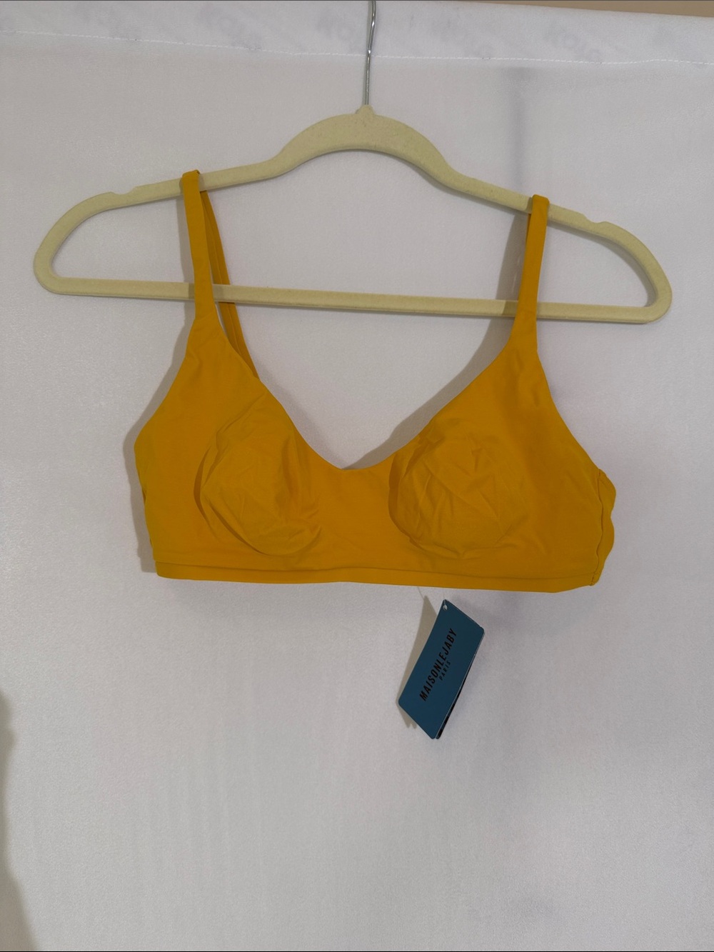 Mason Lejaby Bikini Top Size M Yellow Gold Bralette Style French Luxury NWT